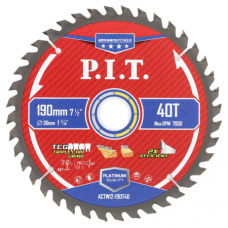 Диск пильный по дереву P.I.T. ADVANCE 190x30x2,0 мм, 40T Carbide, зуб TCG 15° (ACTW12-190T40)